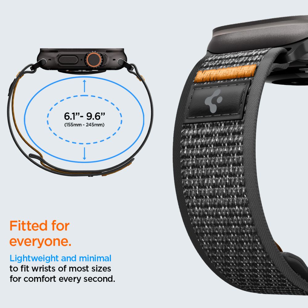 SPIGEN ATHLEX AIR 2 APPLE WATCH 8 / 9 / 10 / 11 / SE / ULTRA (44 / 45 / 46 / 49 MM) ACTIVE BLACK / ORANGE AMP10607 - Image 6