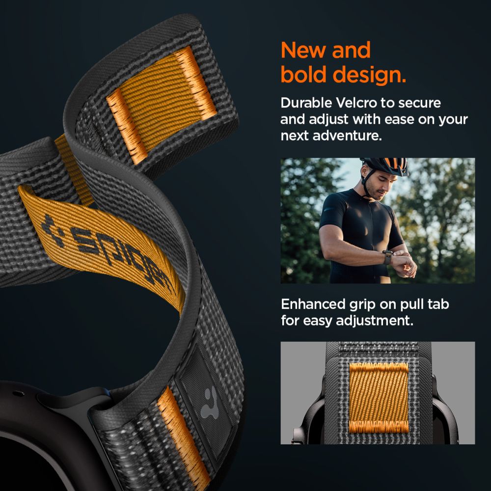 SPIGEN ATHLEX AIR 2 APPLE WATCH 8 / 9 / 10 / 11 / SE / ULTRA (44 / 45 / 46 / 49 MM) ACTIVE BLACK / ORANGE AMP10607 - Image 4