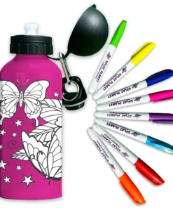 Splat Planet Παιδικό Παγούρι Αλουμινίου Ζωγραφικής "Butterfly" με Ανεξίτηλους Μαρκαδόρους 600ml