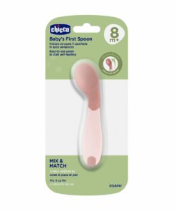 Chicco Κουτάλι Σιλικόνης Αρχής Natural Ροζ Για 8+ Μηνών