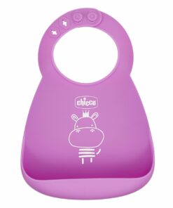 Chicco Σαλιάρα Σιλικόνης για Ψίχουλα Ροζ