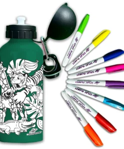 Splat Planet Παιδικό Παγούρι Αλουμινίου Ζωγραφικής "Safari Animals" με Ανεξίτηλους Μαρκαδόρους 600ml