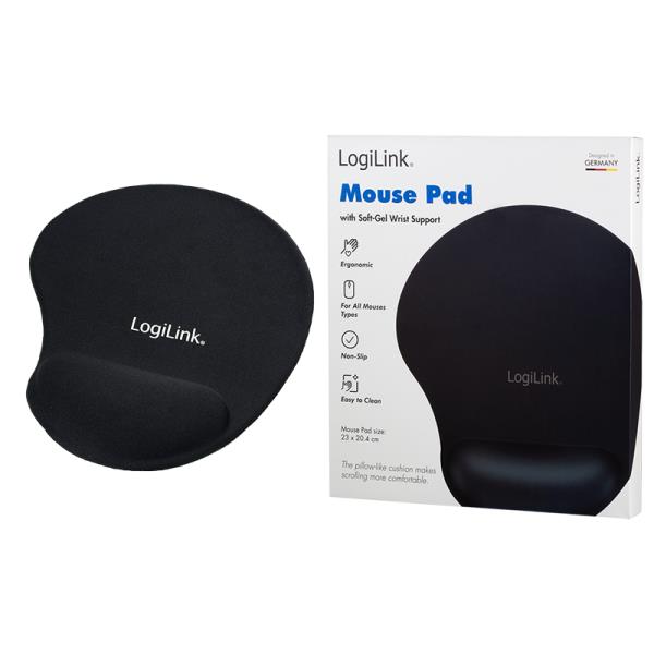 Mousepad GEL LogiLink ID0027, με Στήριγμα Καρπού Μπλέ - Image 2