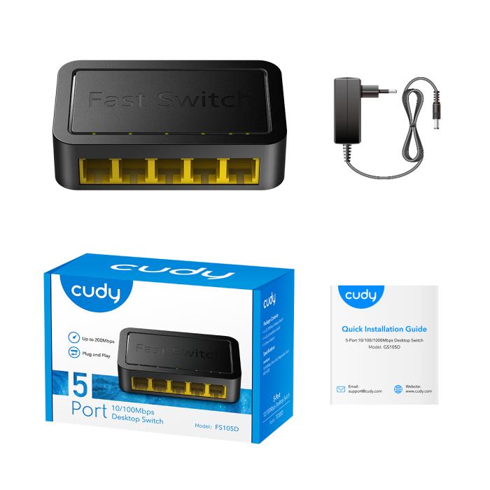 Switch 5 Θέσεων Cudy FS105D 10/100 Mbps - Image 2