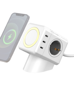 Allocacoc® PowerCube Extended USB 3xA+3xC PD 80W Μαγνητικό Ασύρματο σε χρώμα λευκό (11430WT/EUMWPD)