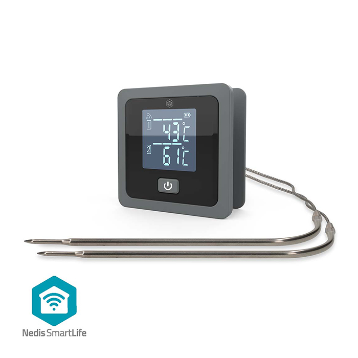 Smart Bluetooth θερμόμετρο κρέατος με 2 αισθητήρες και έλεγχο μέσω εφαρμογής. - NEDIS BTKAT10GY
