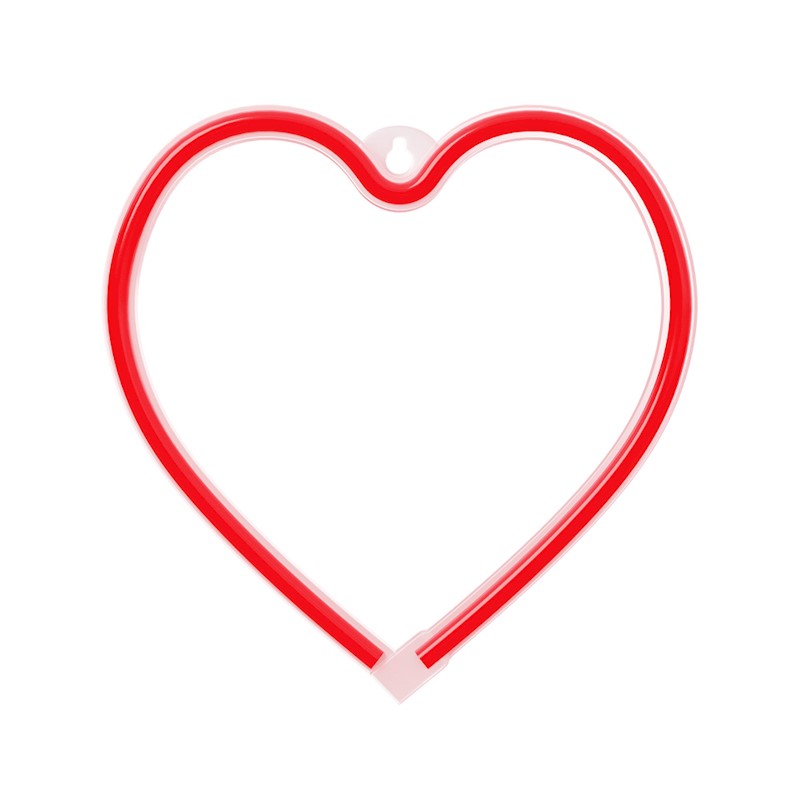 Forever - Neon LED Light HEART red Bat + USB FLNE07 - Διακοσμητικό Φωτιστικό σε σχήμα καρδιάς