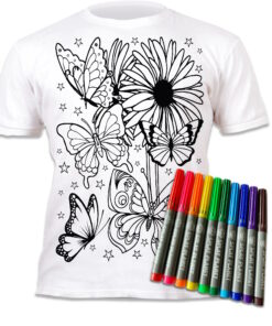 Splat Planet Πλενόμενο T-Shirt Ζωγραφικής "Butterflies" με Μαρκαδόρους (5-6 Ετών)