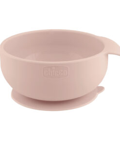 Chicco Μπωλ Σιλικόνης με Βεντούζα Natural Ροζ Για 6+ Μηνών