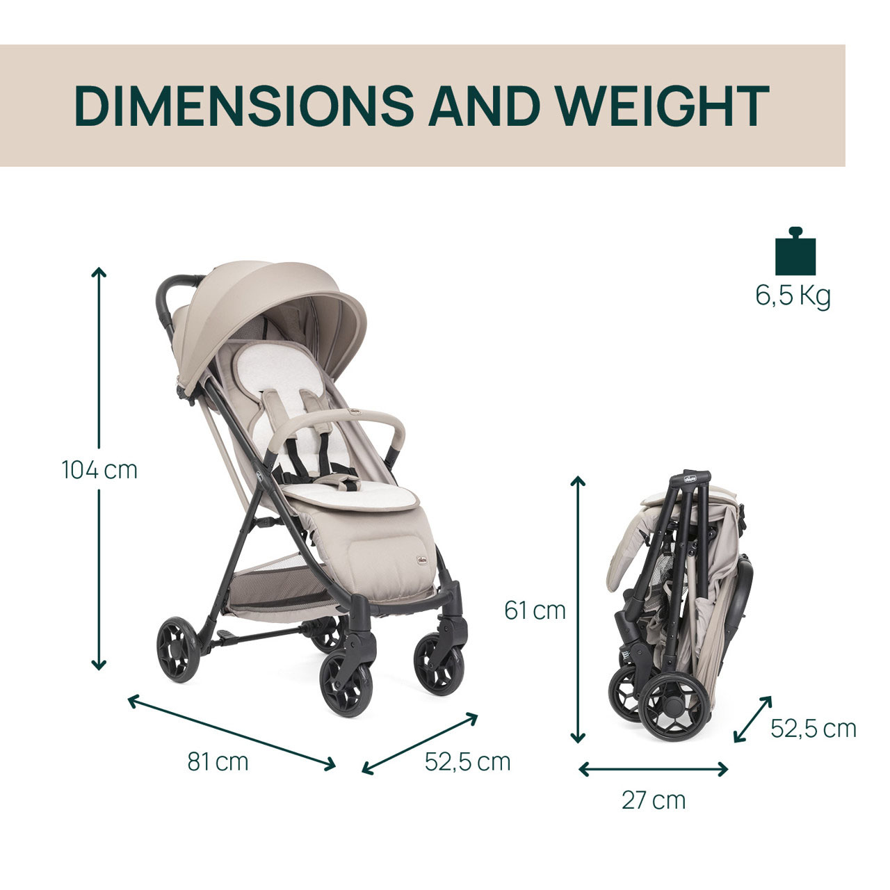 Chicco Καρότσι Taormina, cl: 43 - Sandshell - Image 4