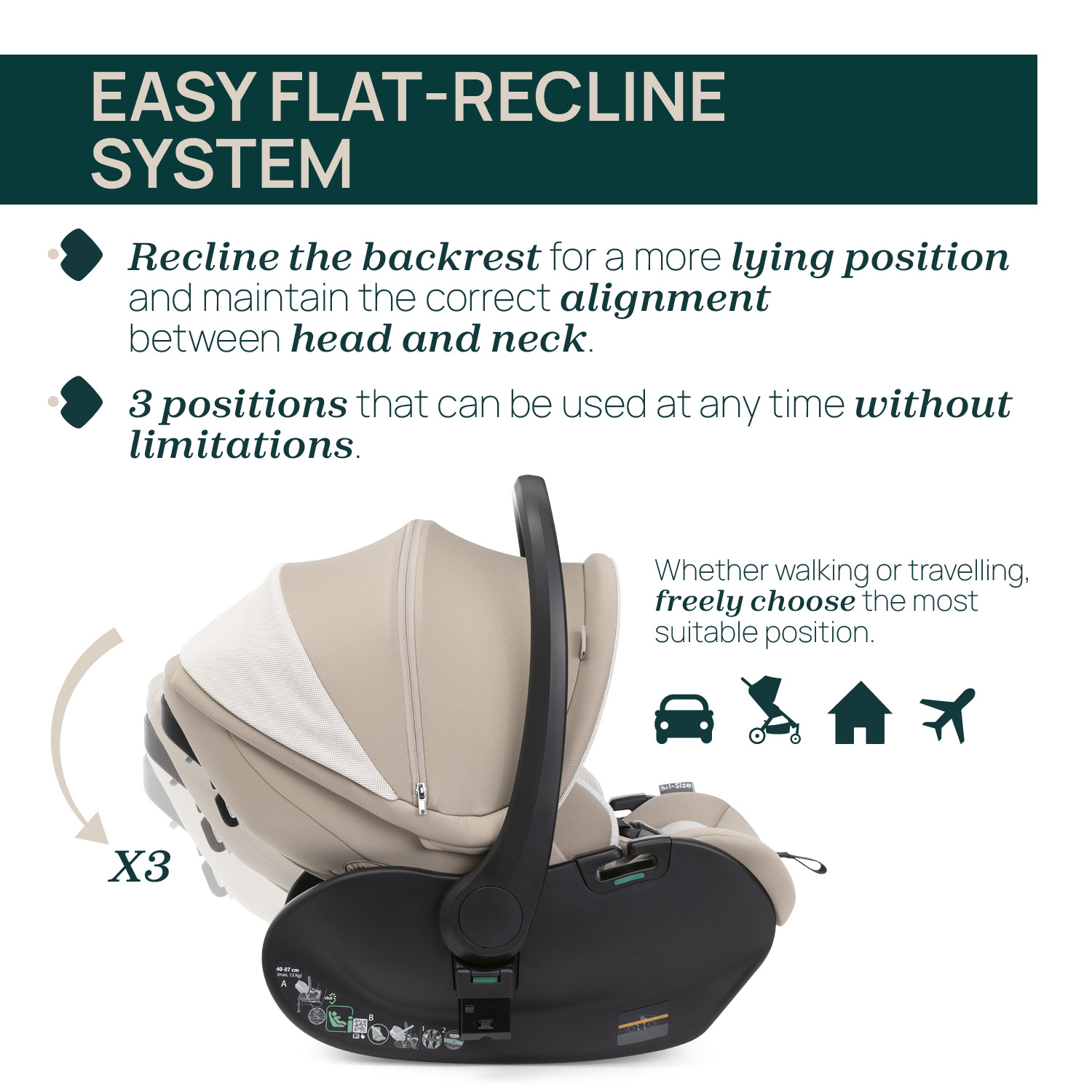 Chicco Καθισματάκι Αυτοκινήτου First-Seat Recline i-Size για Παιδί 40-87 cm Amber Glow - Image 3
