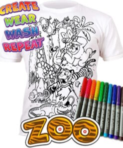 Splat Planet Πλενόμενο T-Shirt Ζωγραφικής "Zoo" με Μαρκαδόρους (5-6 Ετών)