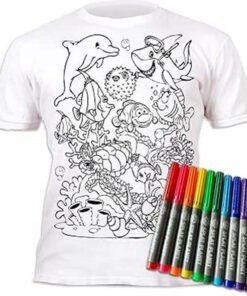Splat Planet Πλενόμενο T-Shirt Ζωγραφικής "Sea life" με Μαρκαδόρους (3-4 Ετών)