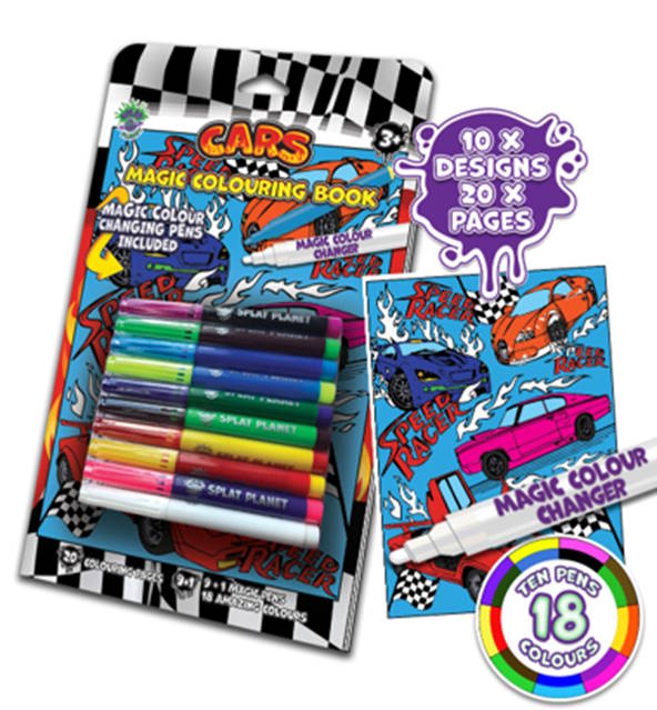 Splat Planet Cars Magic Colouring Book – Μαγικό Βιβλίο Ζωγραφικής με Αυτοκίνητα
