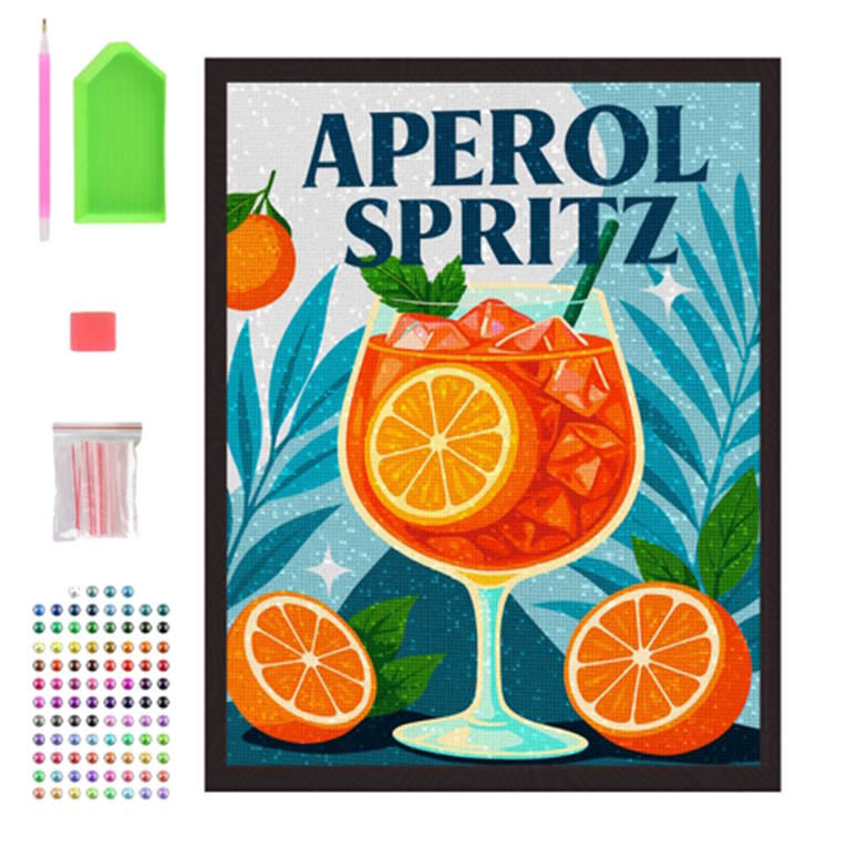 Splat Planet Σετ Diamond Painting "Aperol Spritz" σε Καμβά με Τελάρο 30x40cm