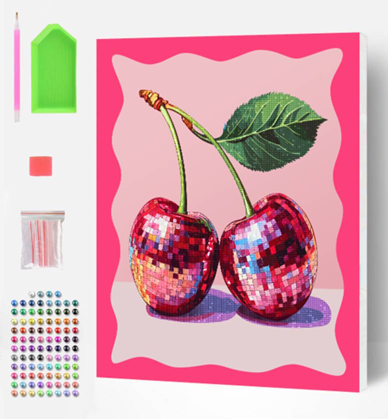 Splat Planet Σετ Diamond Painting "Cherry Pop" σε Καμβά με Τελάρο 30x40cm
