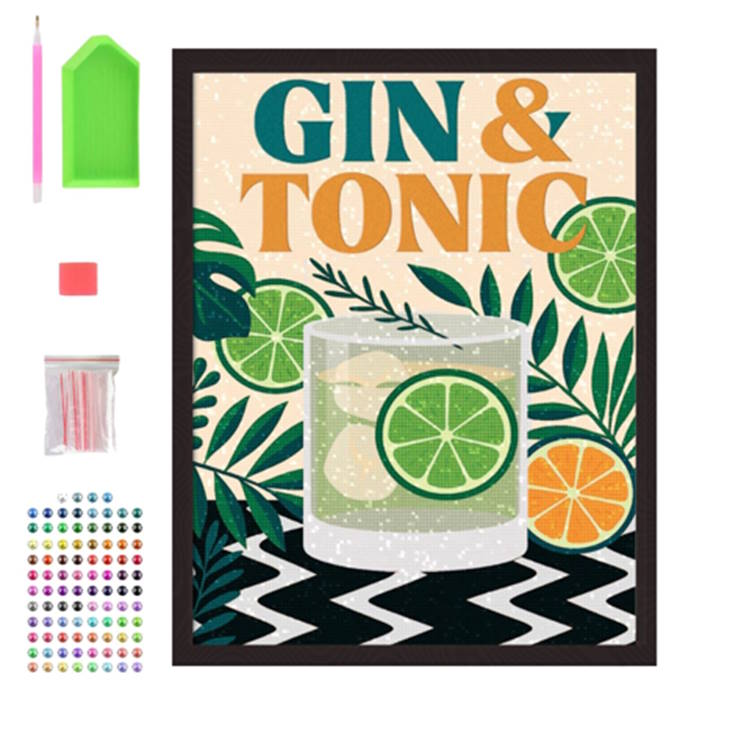 Splat Planet Σετ Diamond Painting "Gin and Tonic" σε Καμβά με Τελάρο 30x40cm