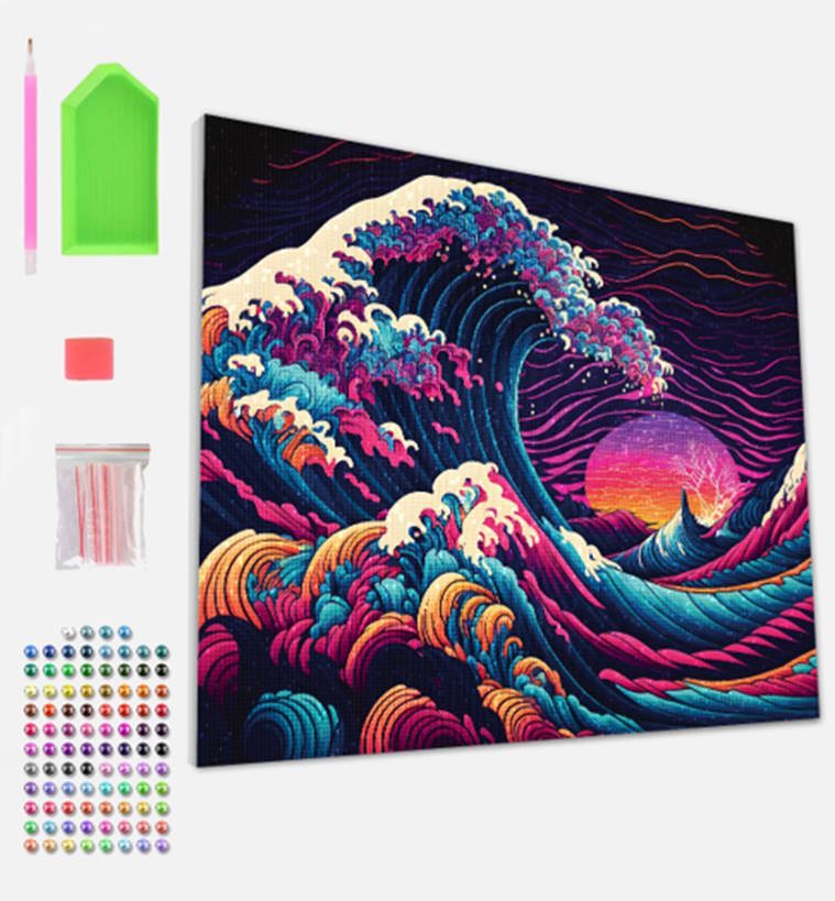Splat Planet Σετ Diamond Painting "Great Wave" σε Καμβά με Τελάρο 30x40cm