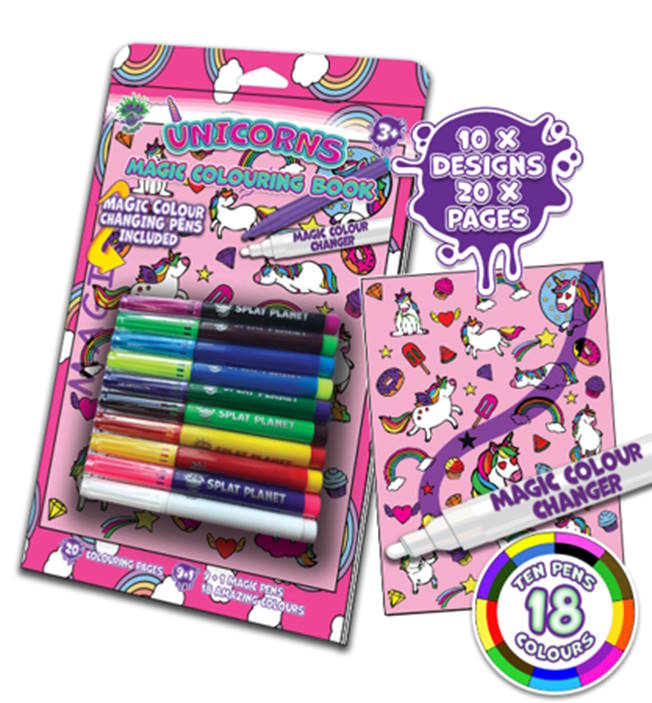 Splat Planet Unicorn Magic Colouring Book – Μαγικό Βιβλίο Ζωγραφικής με Μονόκερους