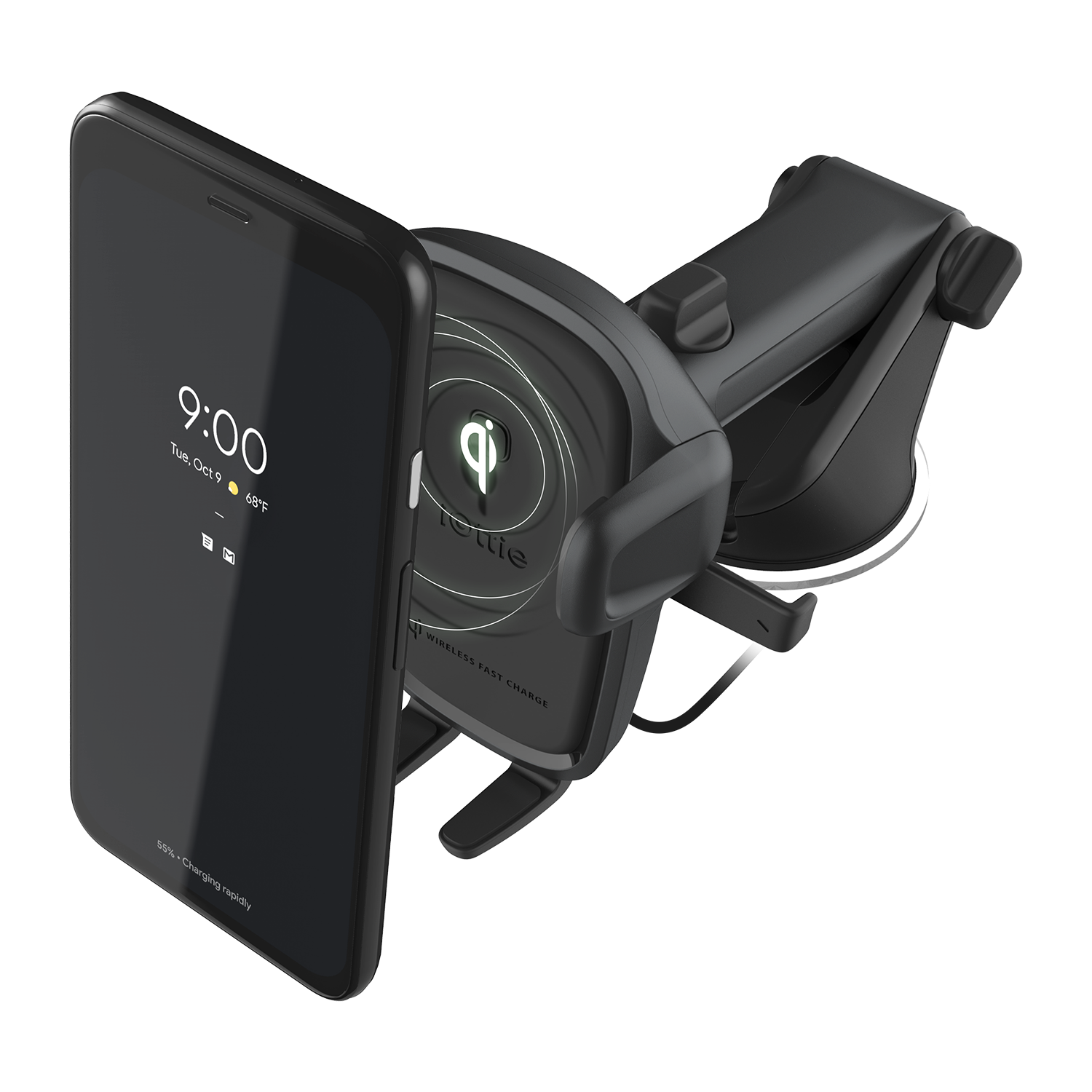 iOttie Easy One Touch Wireless 2 Dash & Windshield Mount με ασύρματη φόρτιση - βάση στήριξης Smartphone αυτοκινήτου σε χρώμα μαύρο (HLCRIO142)