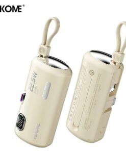 Power Bank 5000mAh PD 22,5W WK WP-19 2 Θέσεων, με καλώδιο Lightning Μπέζ