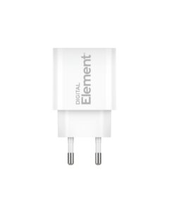 Φορτιστής Σπιτιού GaN PD 20W Element CH-100 2 Θέσεων Λευκό