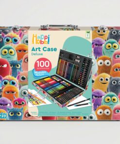HappiHobbi Κασετίνα Ζωγραφικής Deluxe 100 Αξεσουάρ Τερατάκια Για 3+ Ετών