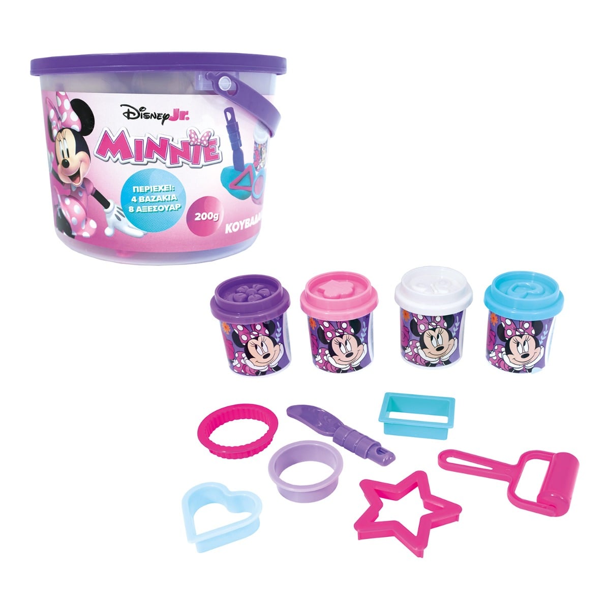 AS Πλαστελίνη Disney Minnie Κουβαδάκι Με 4 Βαζάκια - Καπάκια Καλουπάκια Και 8 Εργαλεία 200gr - Image 2