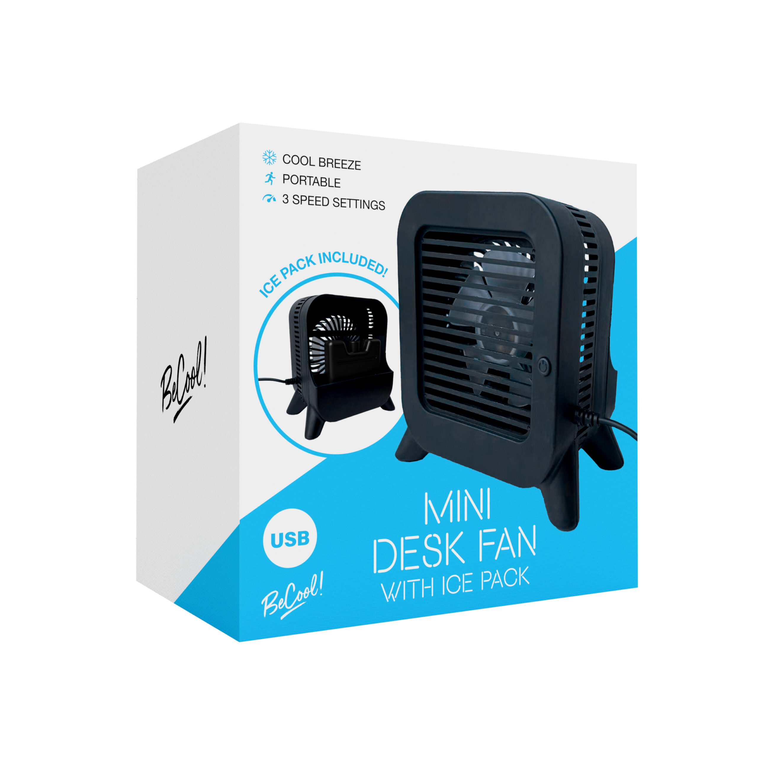 The Source – BeCool! Mini Desk Fan with Ice Pack – Μίνι Ανεμιστηράκι Γραφείου με Παγοκύστη