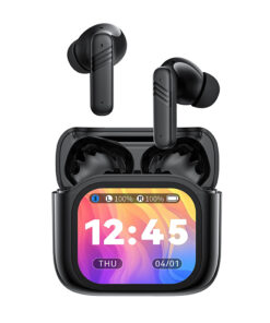 Bluetooth ακουστικά handsfree με τεχνολογία ακύρωσης θορύβου (ANC) και θήκη φόρτισης με οθόνη, σε μαύρο χρώμα - XO X50