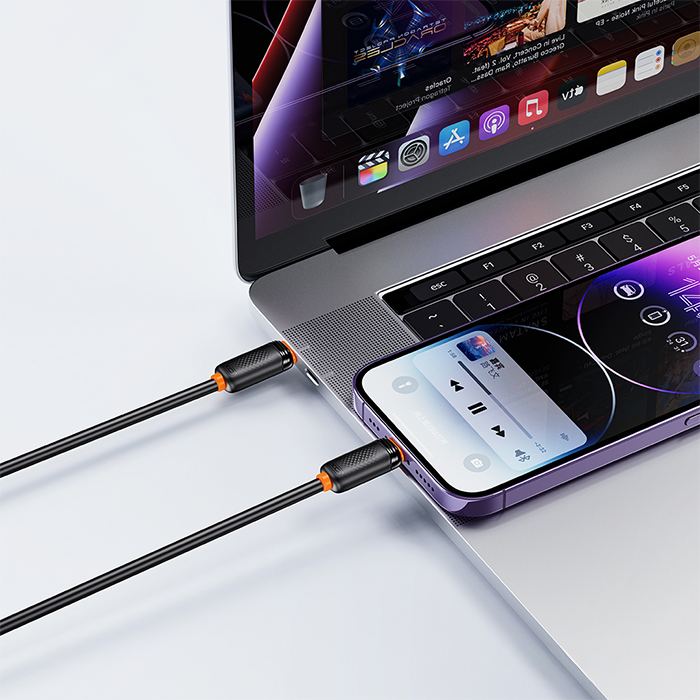 Καλώδιο USB High-Speed Τype-C αρσ. - Lightning αρσ. 27W, 1.00m σε μαύρο χρώμα - XO NB-Q302A - Image 4