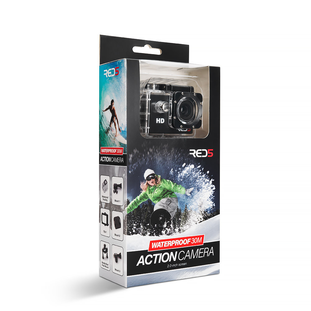 The Source - RED5 Action Camera Αδιάβροχη έως 30m με Σετ Στήριξης