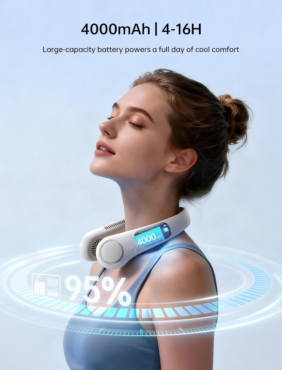 JISULIFE (FNL03ROGY) NECK FAN 3 (4000MAH) GREY - Image 4