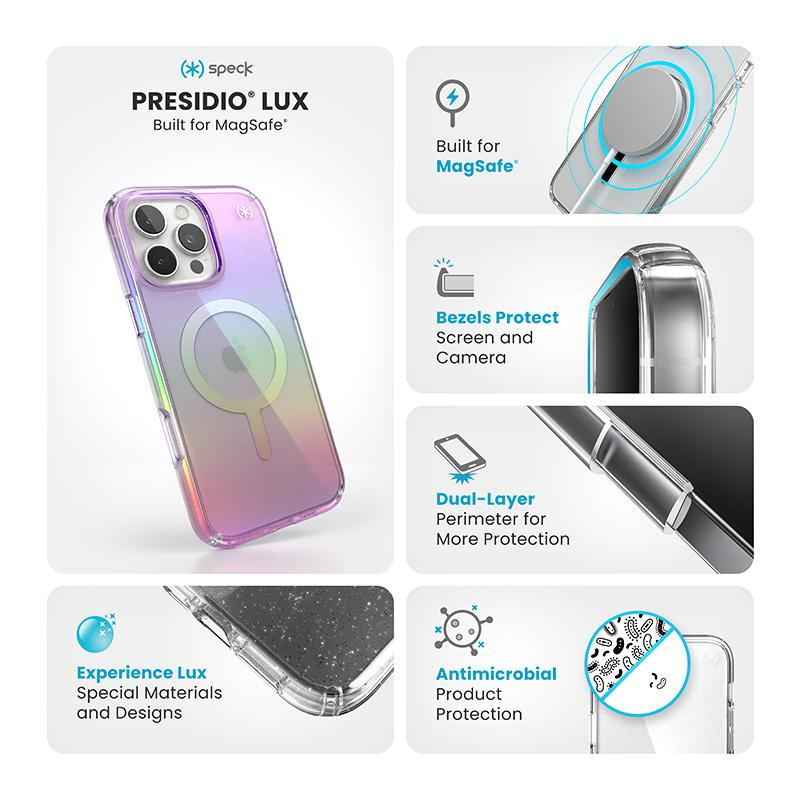 SPECK IPHONE 16 PRO MAX CASE (150775-3237) PRESIDIO LUX + MAGSAFE (AMAZING PURPLE/CLEAR) - Image 6