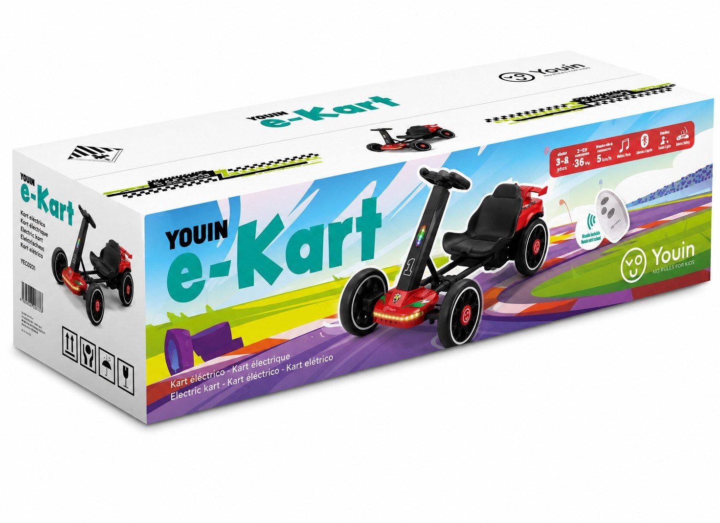 YOUIN ( SC1006) E-KART FOR 2-6 YEARS CHILDREN. DOUBLE MOTOR. FOLDABLE. REMOTE CONTROL (RED COLOR) - Image 4