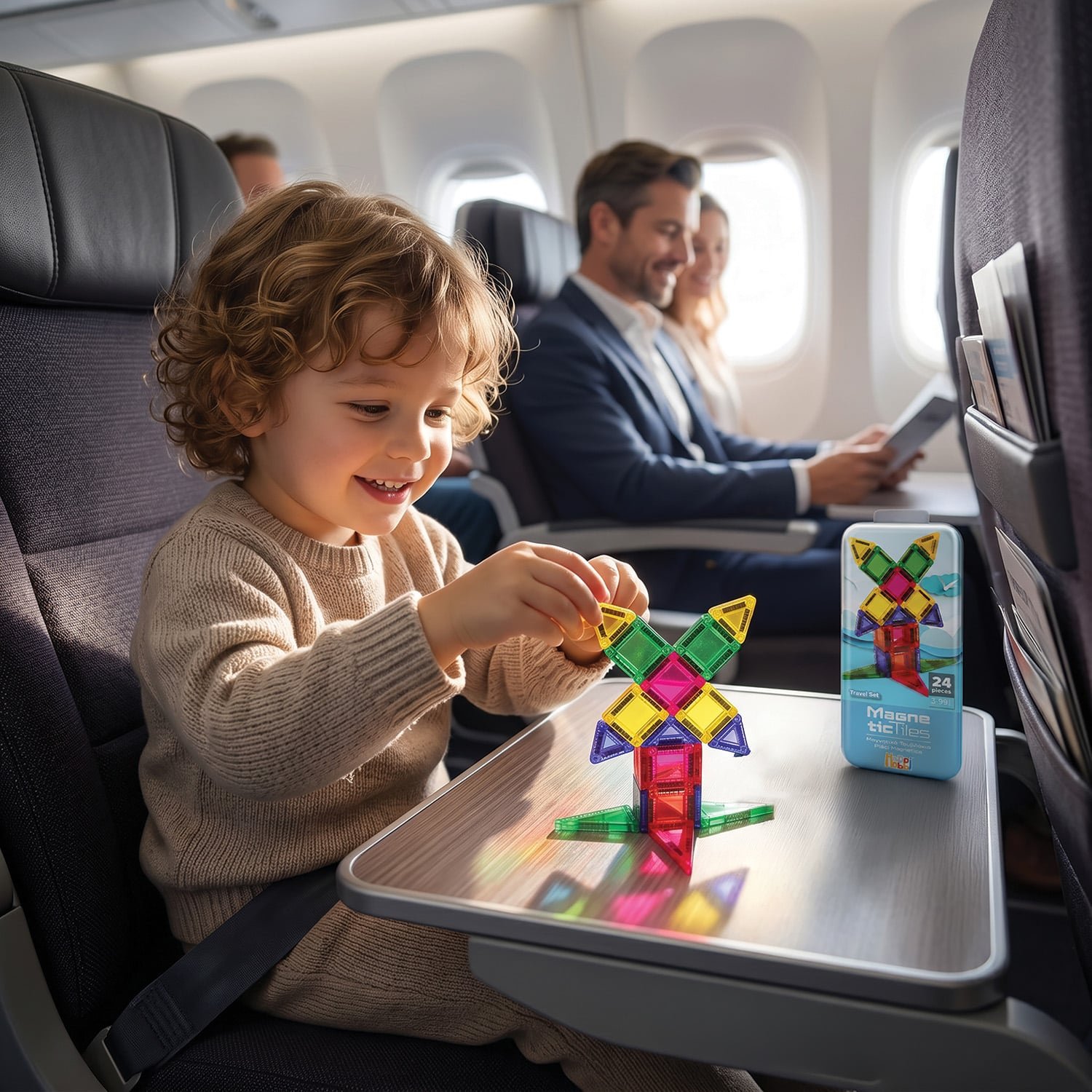 HappiHobbi Μαγνητικά Τουβλάκια Travel Set 24 τμχ Για 3+ Ετών - Image 4