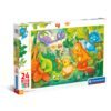 Clementoni Παιδικό Παζλ Maxi Super Color Dinos Happy Oasis 24 τμχ