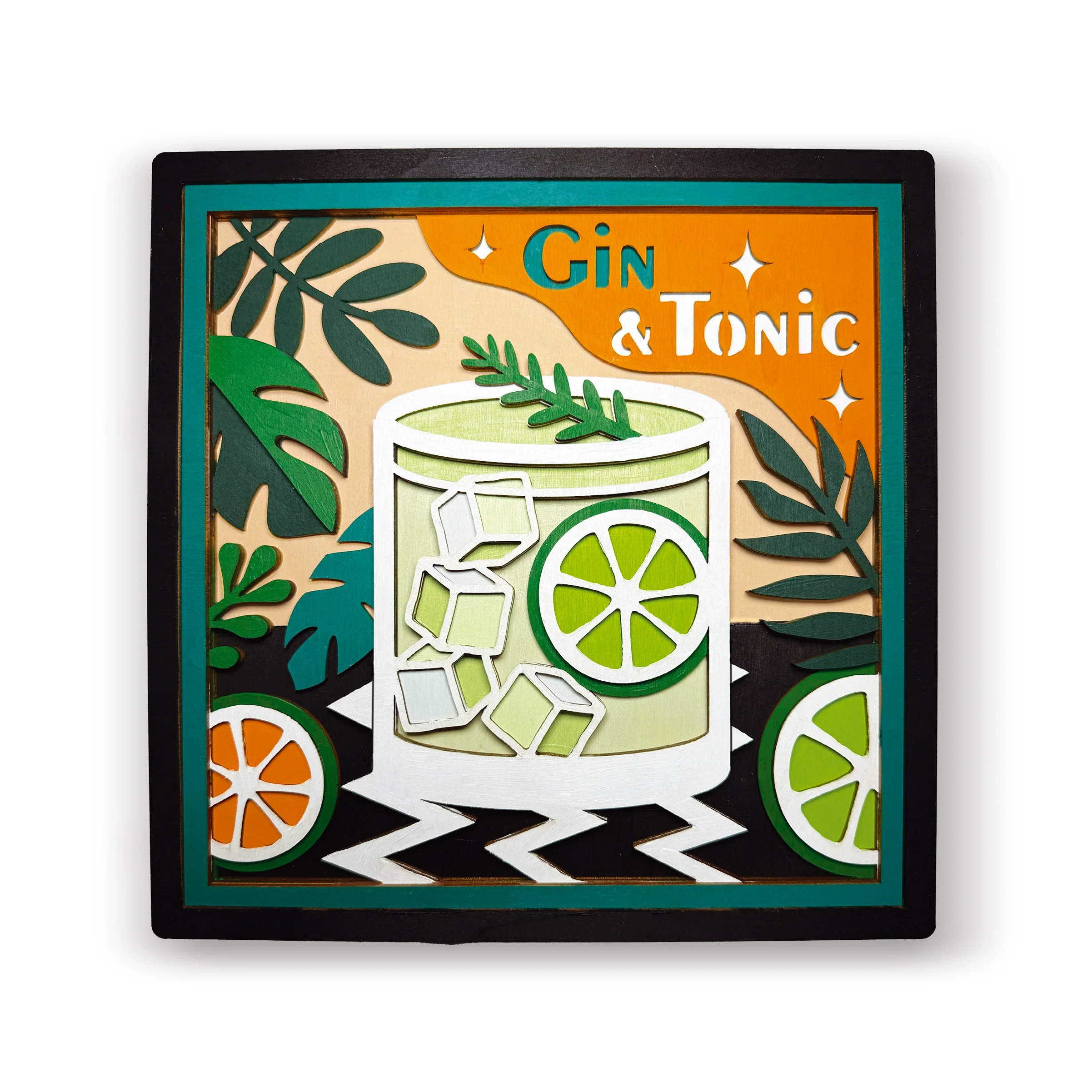 Splat Planet Ξύλινο Σετ Χειροτεχνίας "Gin and Tonic Wood Art" 25x25cm