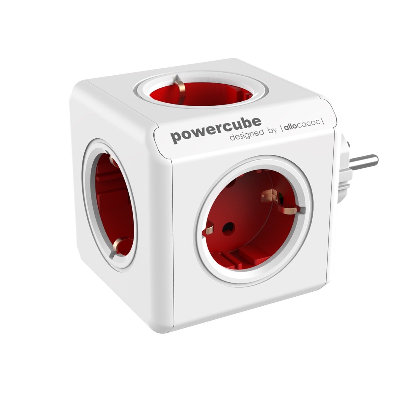 Allocacoc® PowerCube |Original| Πολύπριζο 5 θέσεων – Κόκκινο – 1100RD/DEORPC - Image 2