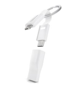 Vonmählen High Five® The 5in1 Charging Cable (USB-A / microUSB / USB-C / Lightning) Καλώδιο δεδομένων μπρελόκ – λευκό