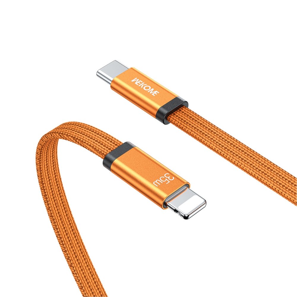 Καλώδιο Φόρτισης WK WDC-C17 USB-C σε Lightning PD 35W 1.2m Πορτοκαλί - Image 2