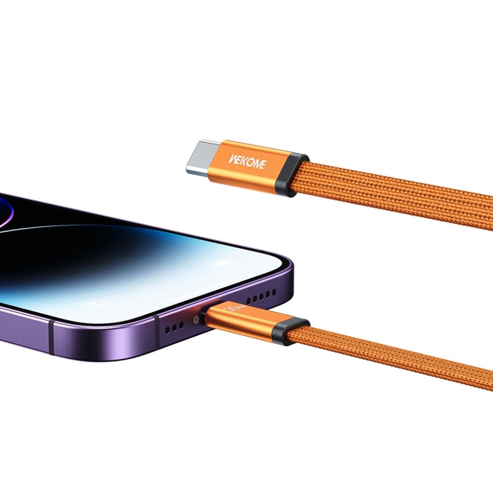 Καλώδιο Φόρτισης WK WDC-C17 USB-C σε Lightning PD 35W 1.2m Πορτοκαλί - Image 3
