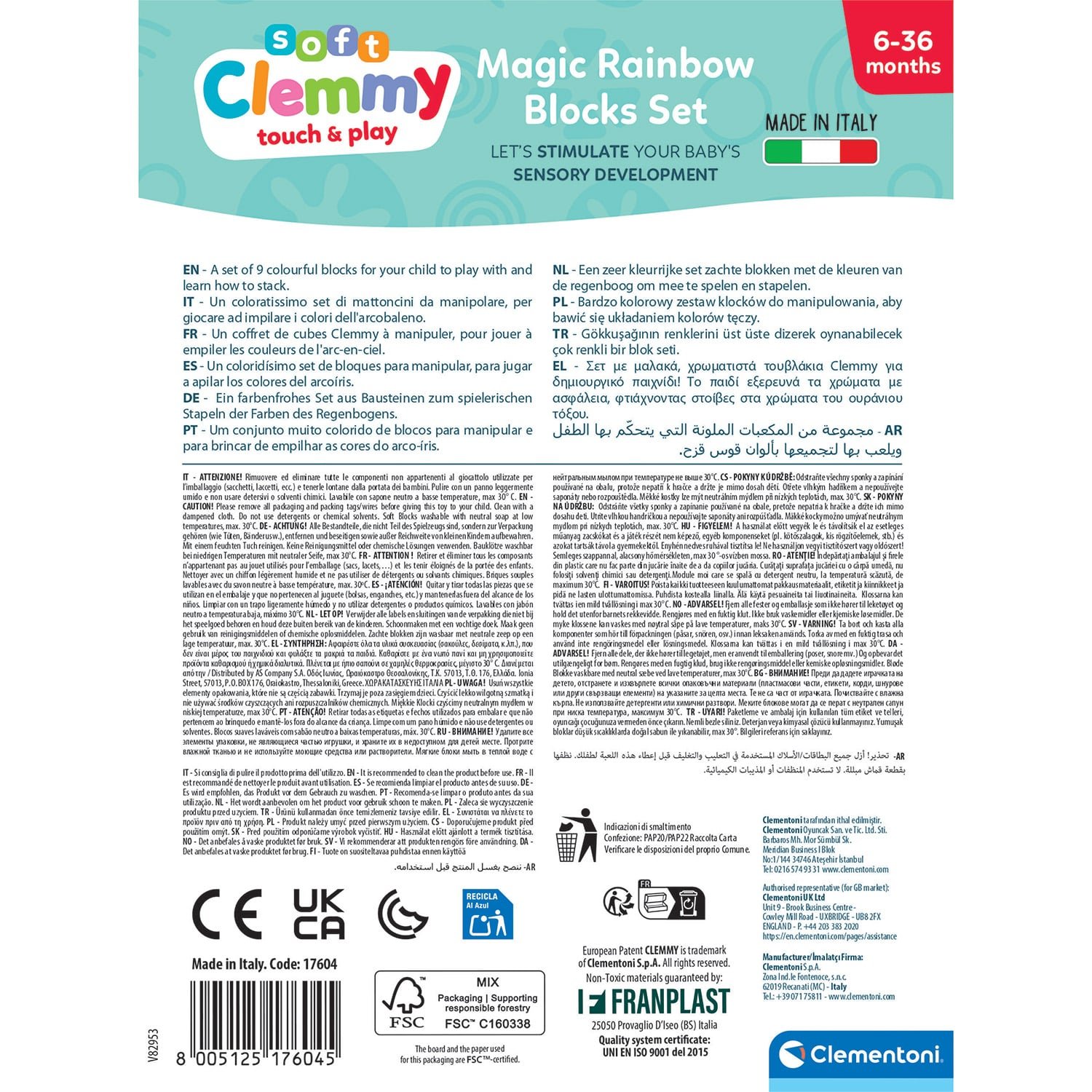 Soft Clemmy Σετ 9 Μαλακά Τουβλάκια, Magic Rainbow Για 6+ Μηνών - Image 4