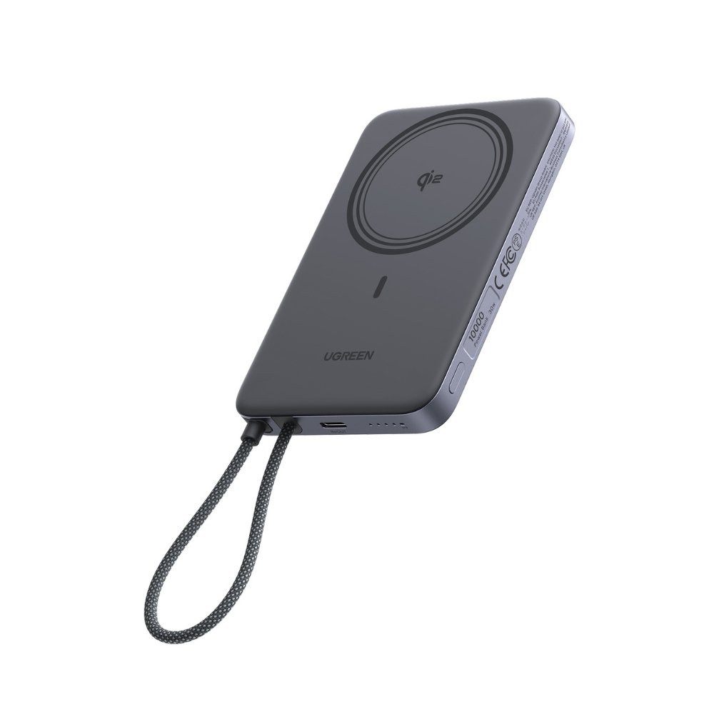 Power Bank 10000mAh 30W Qi2 UGREEN PB570 75982B με Ασύρματη Φόρτιση Magnetic και καλώδιο USB-C Μαύρο