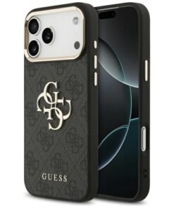 Guess 4G Big Classic Logo Case for iPhone 18 Pro Max / 17 Pro Max – Black / Gold – Θήκη Προστασίας για iPhone 18 Pro Max / 17 Pro Max σε Μαύρο / Χρυσό Χρώμα