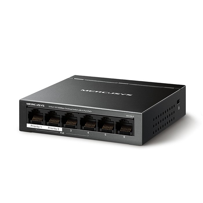 6-Port 10/100Mbps desktop switch με 4 θύρες PoE+ - MERCUSYS MS106LP - Image 2