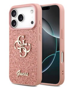 Guess Fixed Glitter Big 4G Logo Case Θήκη προστασίας από σιλικόνη – iPhone 17 Pro (Ροζ – GUHCP17LHG4SGP)