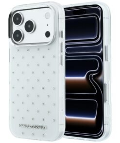 Karl Lagerfeld IML Rhinestones Allover & Electroplated Case for iPhone 18 Pro Max / 17 Pro Max – White – Θήκη Προστασίας για iPhone 18 Pro Max / 17 Pro Max σε Λευκό Χρώμα
