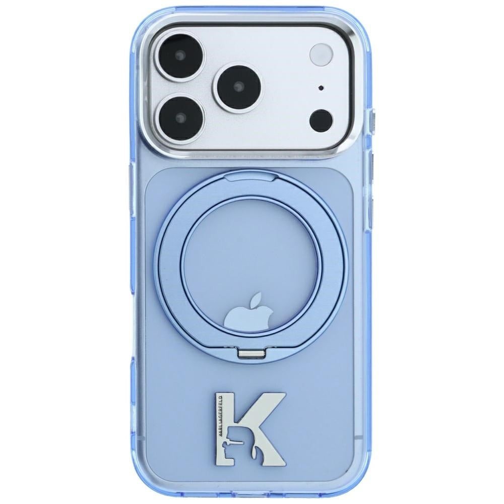 Karl Lagerfeld IML Ring Stand 360 Kameo Metal MagSafe Case for iPhone 18 Pro / 17 Pro – Blue – Θήκη Προστασίας για iPhone 18 Pro / 17 Pro σε Μπλε Χρώμα