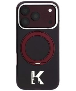 Karl Lagerfeld IML Ring Stand 360 Kameo Metal MagSafe Case for iPhone 18 Pro / 17 Pro – Burgundy – Θήκη Προστασίας για iPhone 18 Pro / 17 Pro σε Μπορντό Χρώμα